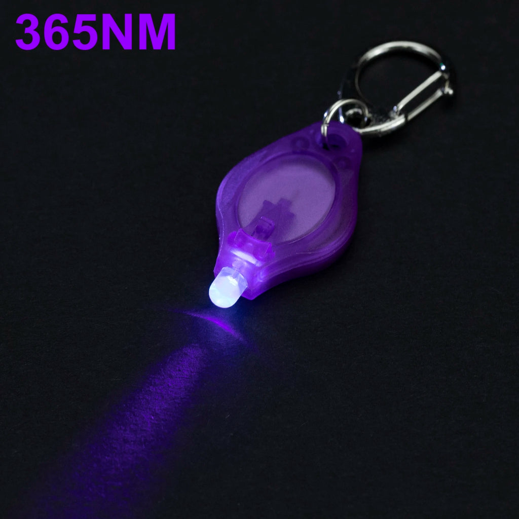UV LED Keychain Flashlight – Dual 365/395nm Light for Stain and Ink Detection
