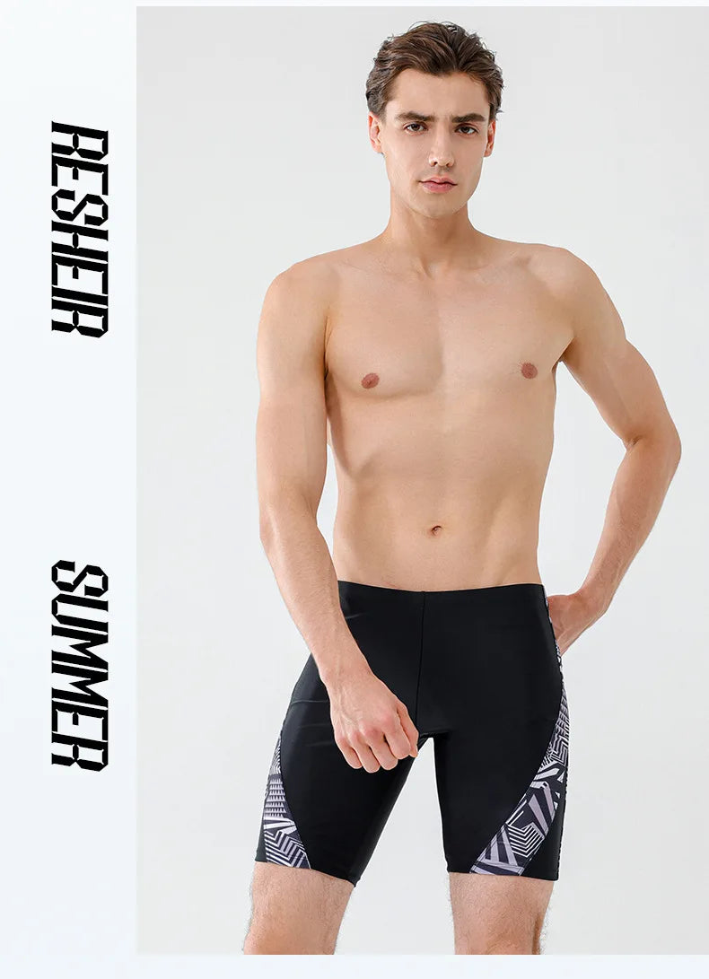 Men's Quick-Dry Swim Trunks – Anti-Embarrassment Five-Point Board Shorts for Swimming
