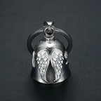 Vintage Jesus Cross Bell Pendant – Religious Biker Necklace for Men