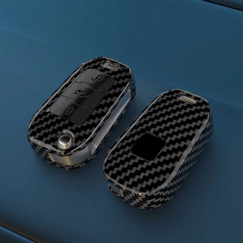 Carbon Fiber Key Fob Cover – Protective Case for Peugeot and Citroen