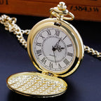 Vintage Gold Quartz Pocket Watch – Minimalist Necklace for Unique Gifts