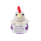 Handmade Wool Crochet Dog Doll – Positive Affirmation Plush for Home Decor