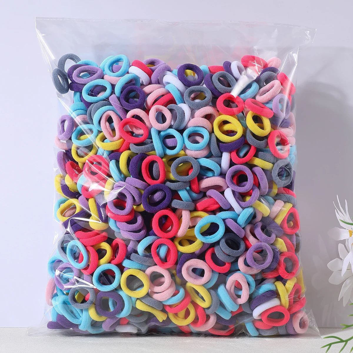 Colorful Nylon Hair Ties – Elastic Ponytail Holders for Kids Hair Styling