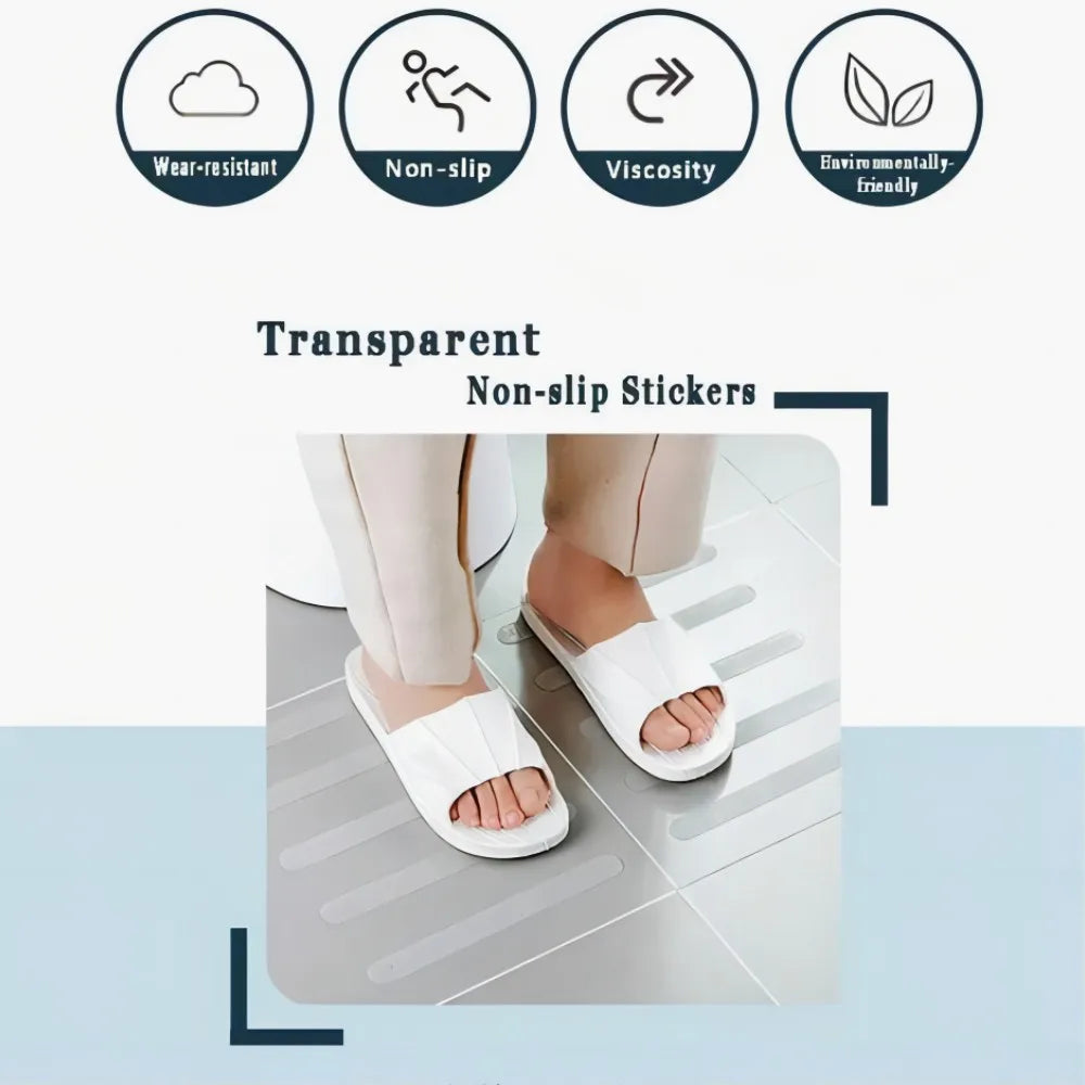 Transparent Anti-Slip Strips – Adhesive Safety Treads for Bathtubs and Stairs