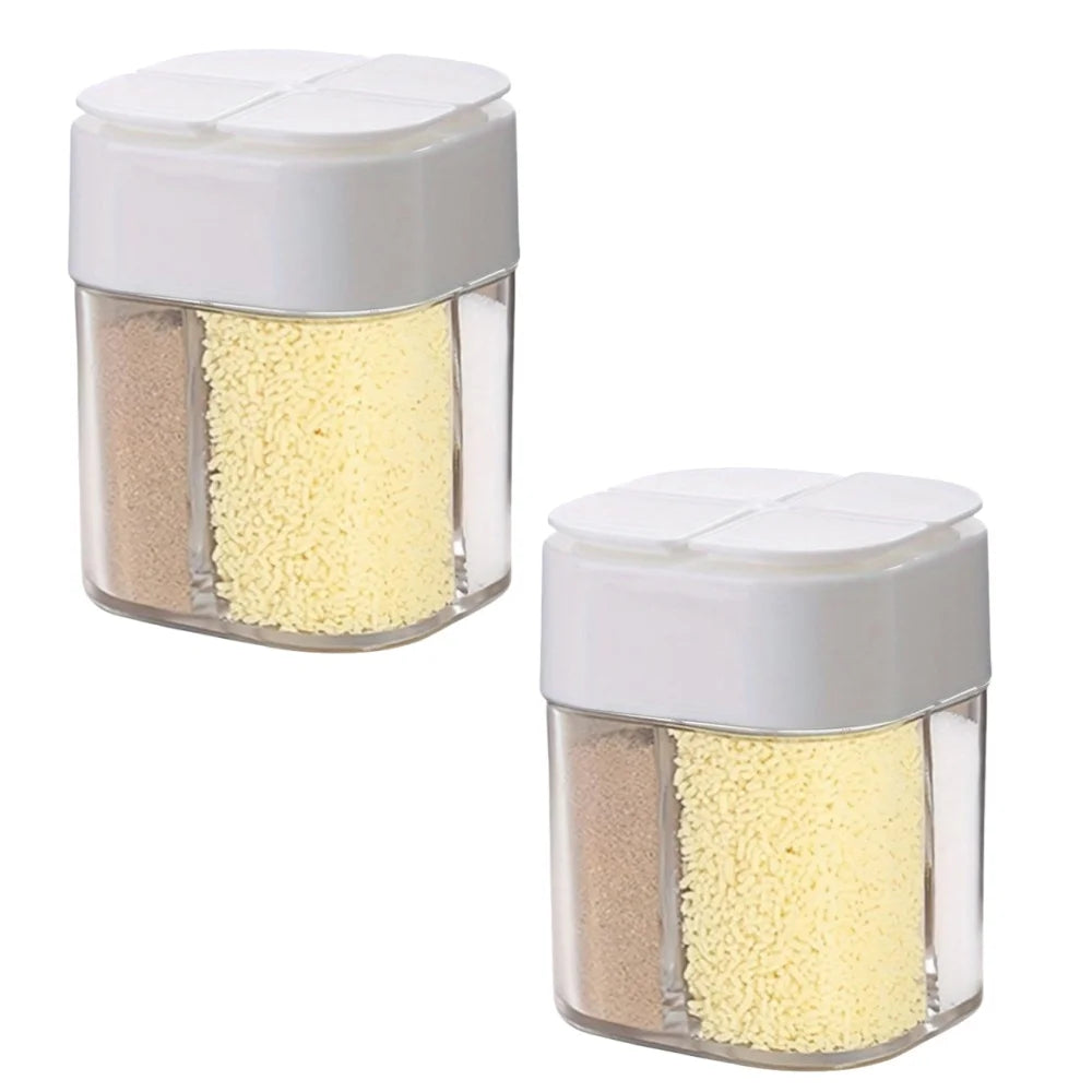 4-in-1 Camping Seasoning Shaker – Multi-Compartment Spice Jar for Outdoor BBQ