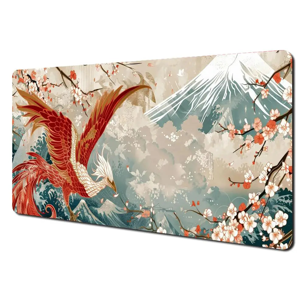 Wave and Sushi Desk Mat – Non-Slip Rubber Mouse Pad for Office and Gaming
