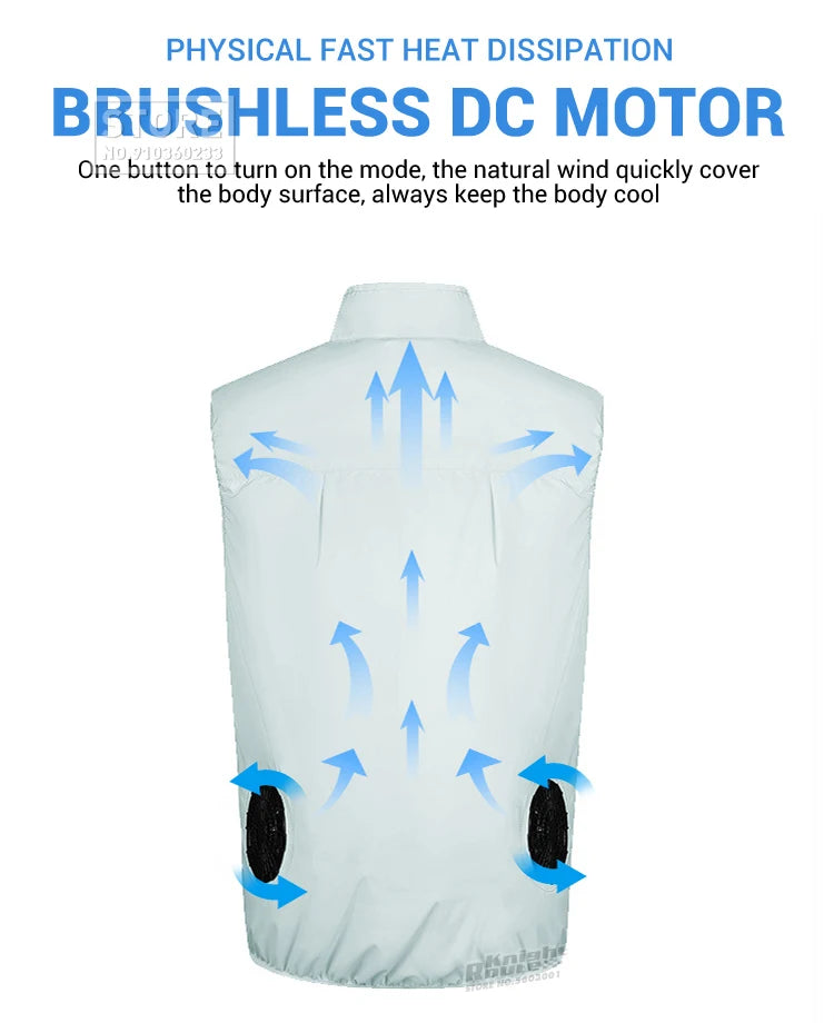 Air-Conditioned Cooling Vest – 13-Hour Fan System for High-Temperature Work