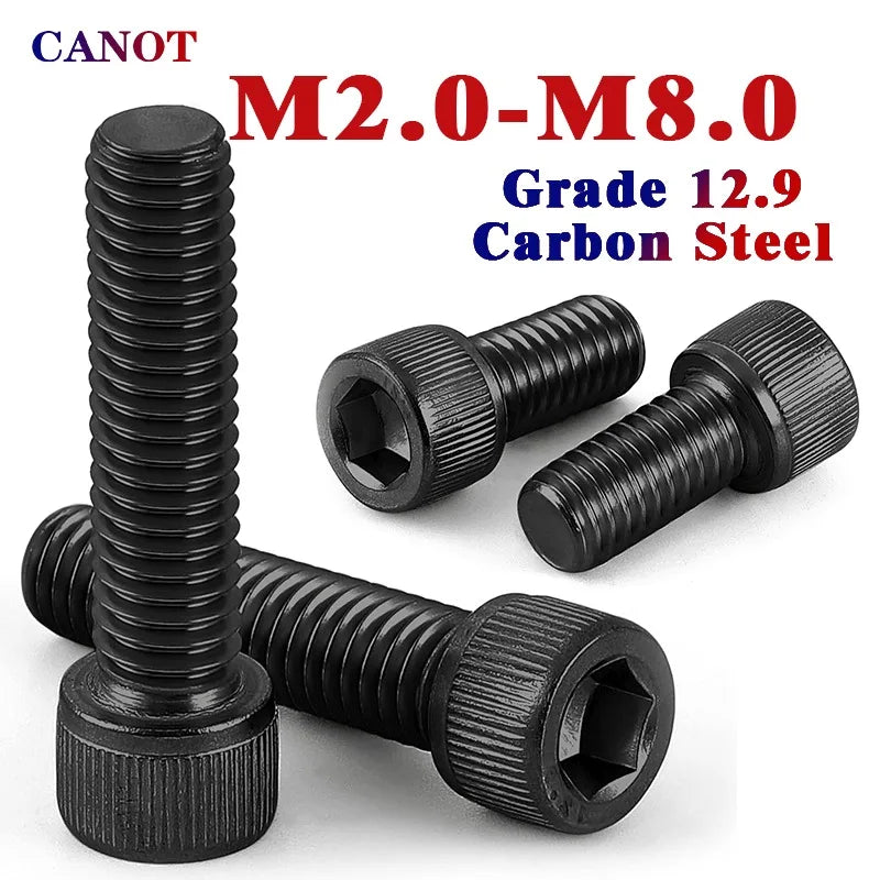 Metric Hex Socket Cap Screws – Grade 12.9 Steel Bolts for Furniture and Repair