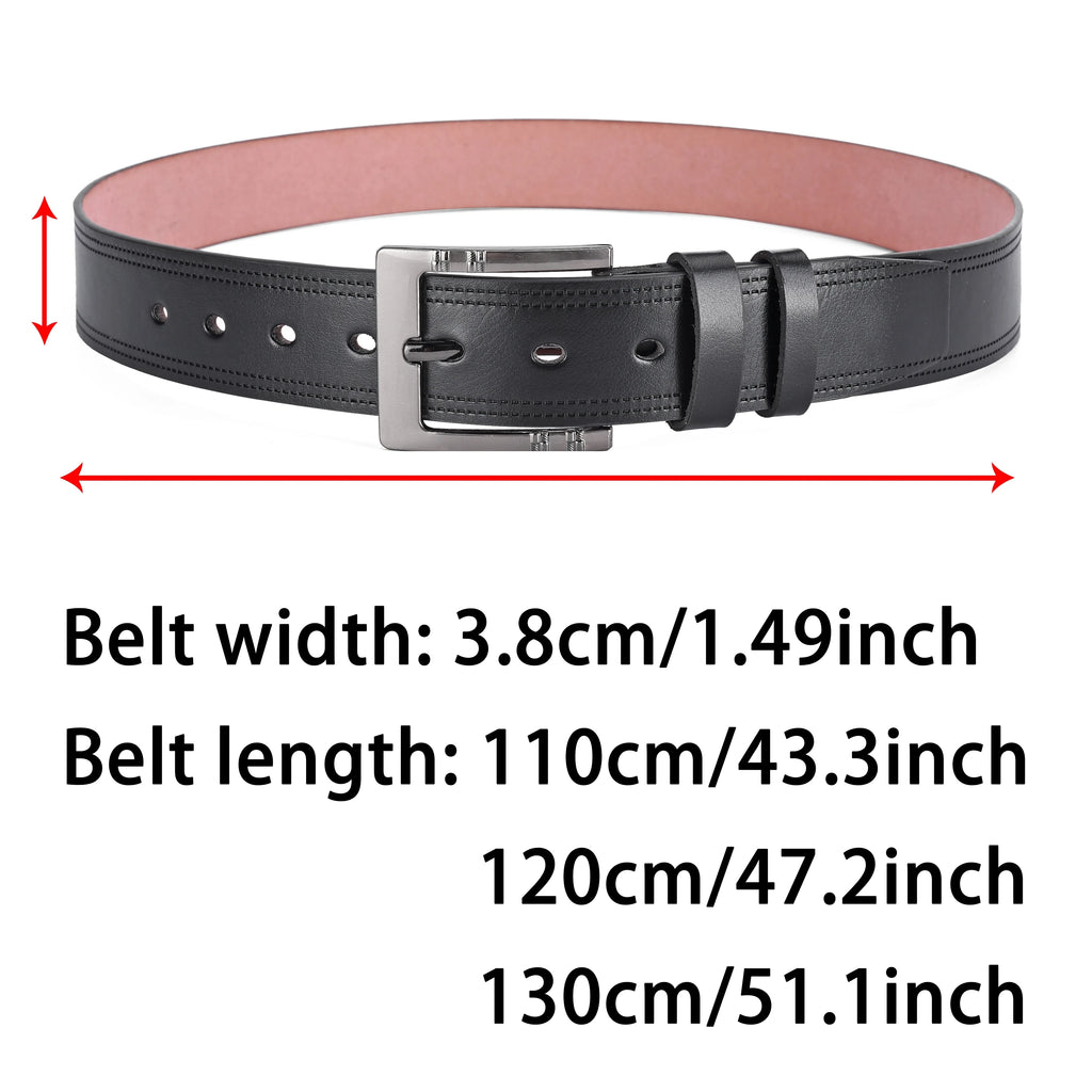 Genuine Cowskin Leather Belt – Premium Buckle Waistband for Business Casual