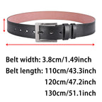 Genuine Cowskin Leather Belt – Premium Buckle Waistband for Business Casual