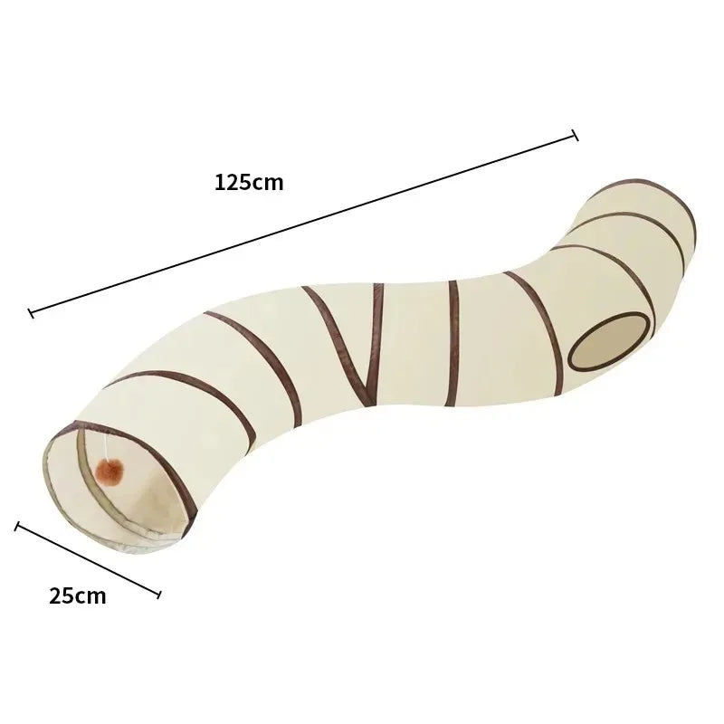 Collapsible Cat Tunnel – Interactive T-Shape Play Tube for Indoor Pet Exercise