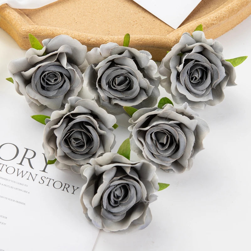 Artificial Silk Rose Heads – Decorative Flowers for Wedding Home Decor