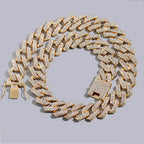 Iced Out Cuban Link Chain – AAA Rhinestone Men's Necklace for Hip Hop Jewelry