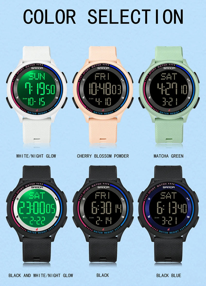 Digital Sports Watch – Waterproof Large Display for Outdoor Athletics