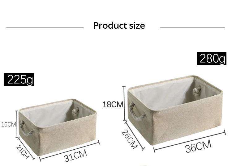 Folding Linen Storage Basket – Fabric Organizer for Wardrobe and Laundry