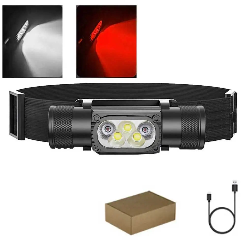 Rechargeable LED Headlamp – High Power USB-C Flashlight for Camping and Hunting