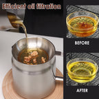 Stainless Steel Oil Strainer Pot – Fine Mesh Grease Container for Kitchen