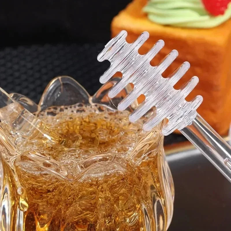 Glass Honey Dipper Stick – Drizzle Spoon for Kitchen Cooking and Tea Stirring