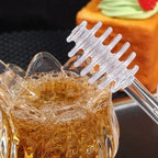 Glass Honey Dipper Stick – Drizzle Spoon for Kitchen Cooking and Tea Stirring