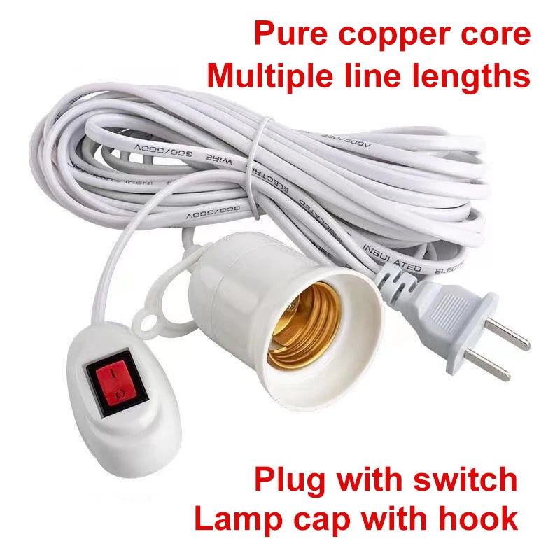 E27 Pendant Light Cord – Adjustable Hanging Socket for DIY Lighting Fixtures