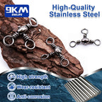 Stainless Steel 3-Way Barrel Swivels – Fishing Tackle for Saltwater Rigs