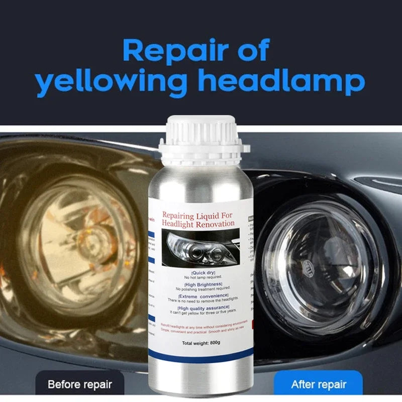 Car Headlight Restoration Kit – Professional Lens Repair Liquid Tool