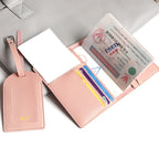 Custom Name Passport Cover Set – Personalized Leather Luggage Tag for Travel