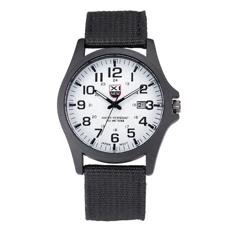 XINEW Nylon Band Quartz Watch – Military Casual Wristwatch for Men