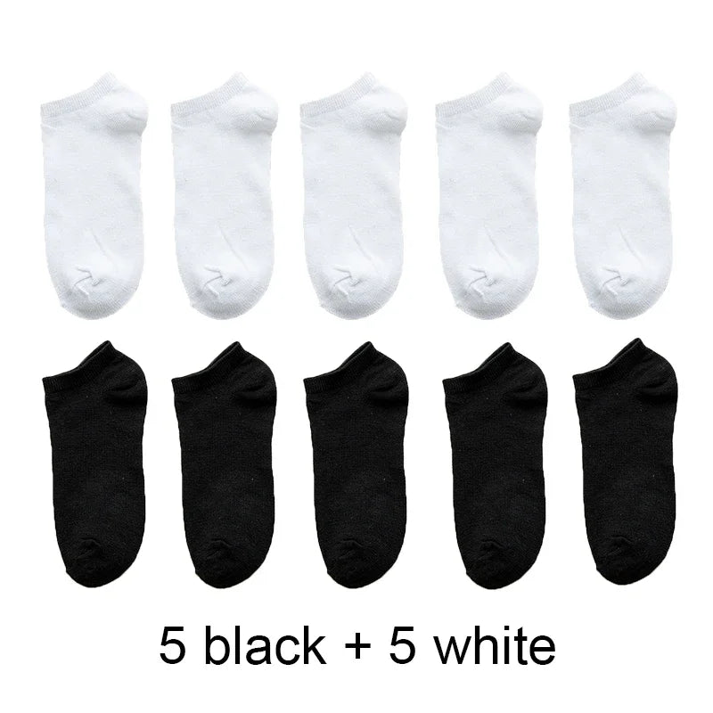 Breathable Cotton Ankle Socks – Solid Color Athletic Wear for Women