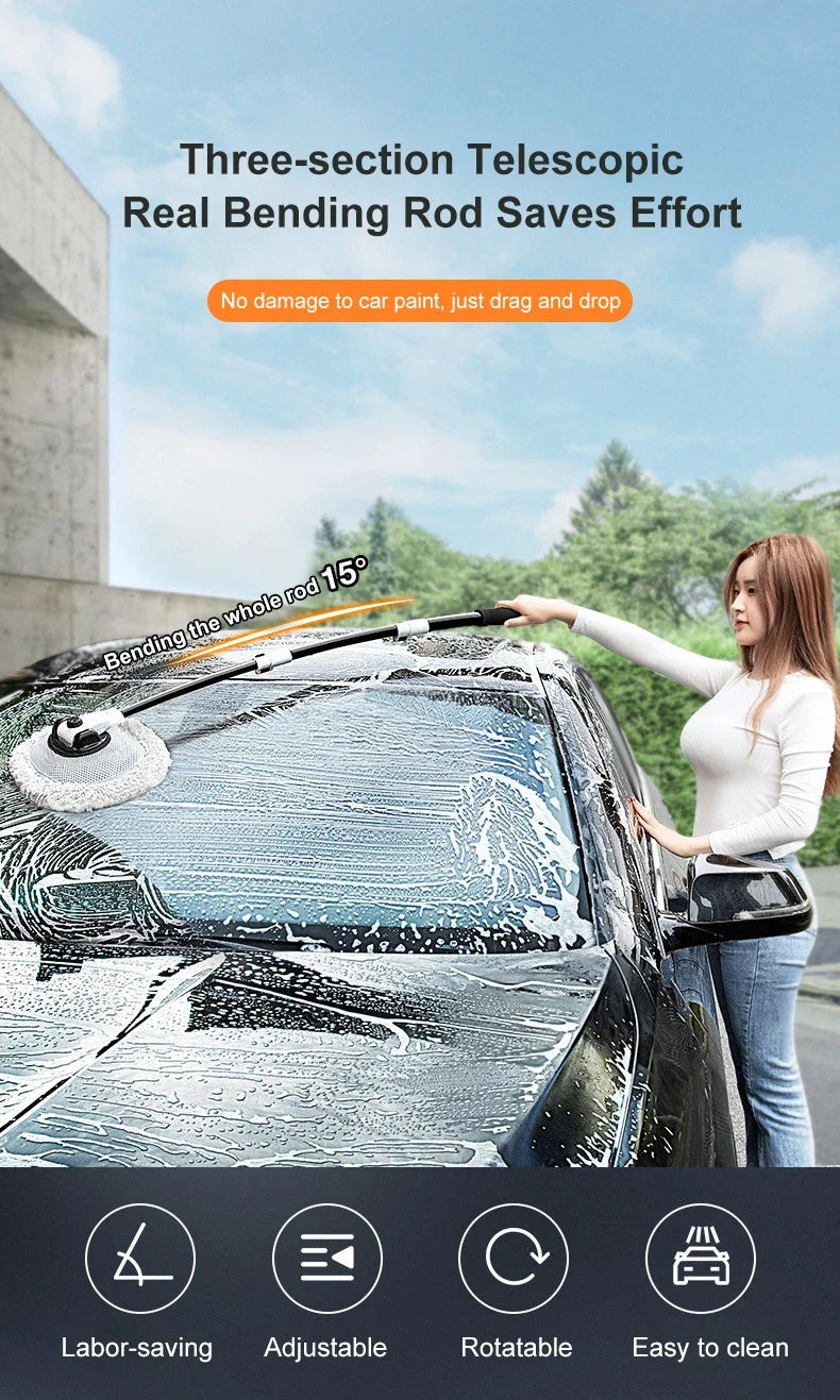 Telescoping Car Wash Brush – Soft Chenille Mop for Auto Detailing