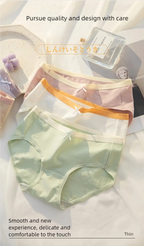 Cotton Mid-Waist Panties – Breathable Solid Color Underwear for Women