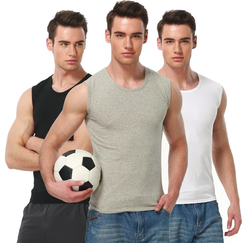 Cotton Sleeveless Compression Vest – Men's Athletic Shirt for Gym Fitness