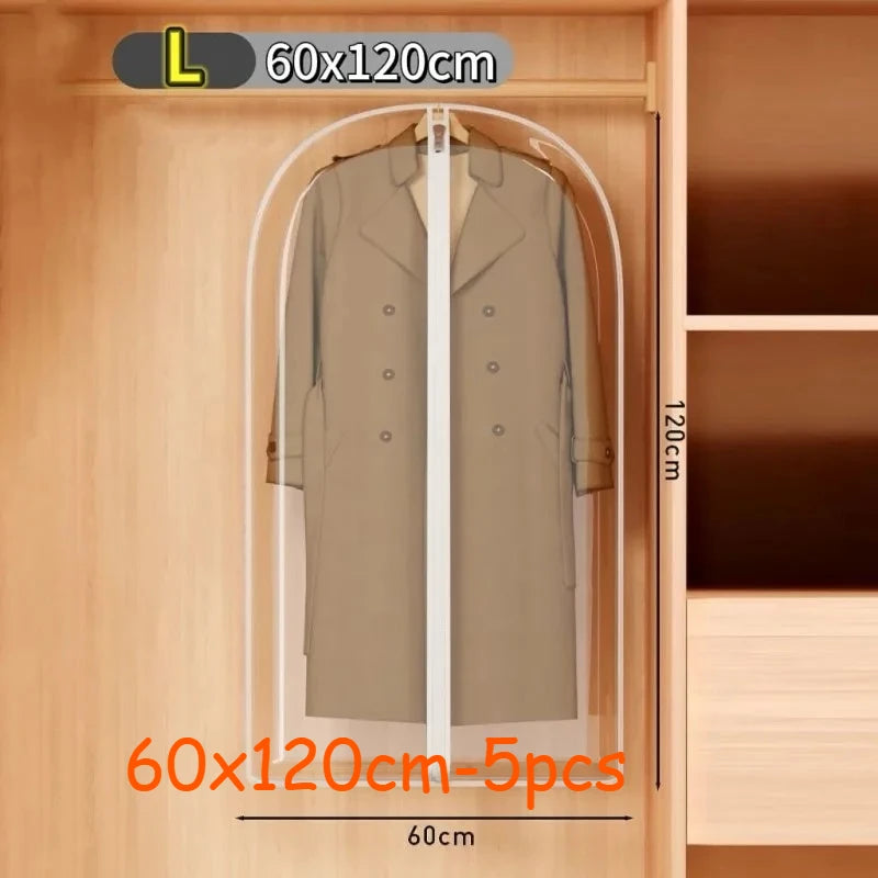 Transparent Zippered Garment Bag – Dustproof Cover for Suit and Dress Storage