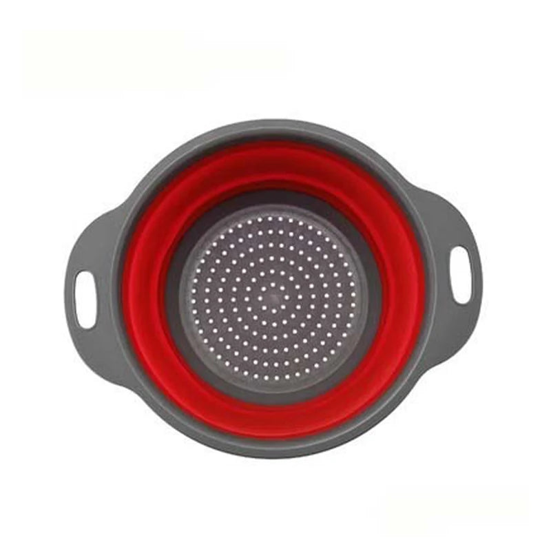 Collapsible Silicone Colander – Foldable Strainer for Kitchen Fruit Washing