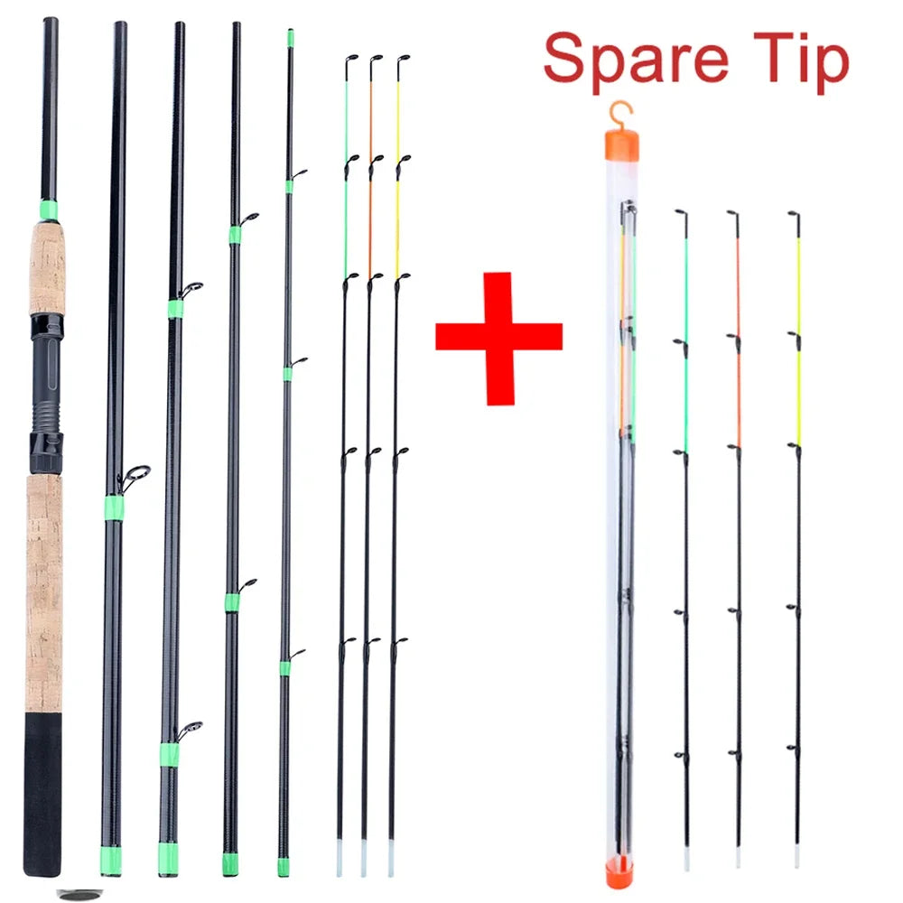 Carbon Fiber Feeder Fishing Rod – 3M Cork Handle Pole for Carp Angling