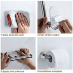 Stainless Steel Paper Towel Holder – Adhesive Wall Mount for Kitchen