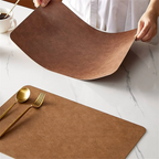 Faux Leather Placemats – Heat Resistant Non-Slip Table Mats for Dining Room