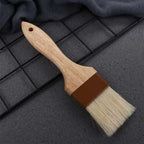 Wooden Bristle Pastry Brush – Flat Oil Basting Tool for Baking and Barbecue