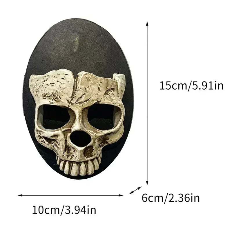 Gothic Skeleton Candlestick Pendant – Resin Wall Art for Home Decor