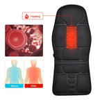 Heated Back Massage Cushion – Infrared Vibrating Mat for Home Office and Car