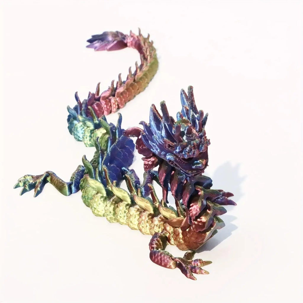 3D Printed Winged Dragon Figurine – Crystal Ornament for Desk Decor Gift