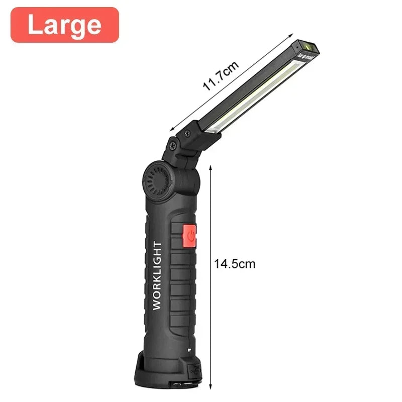 Rechargeable Magnetic Work Light – 360 Rotating Flashlight for Repair Camping