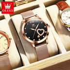 Quartz Women's Watch – Milanese Mesh Band with Diamond Accents for Daily Wear