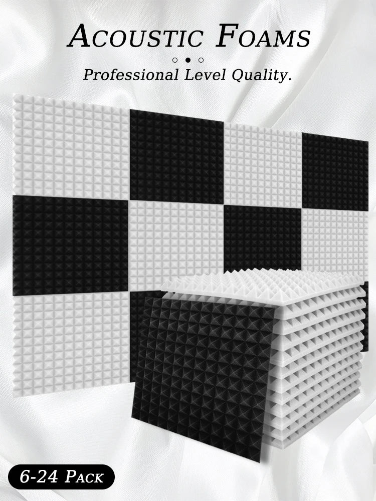 Acoustic Foam Pyramid Panels – Sound Insulation for Home Studio Recording