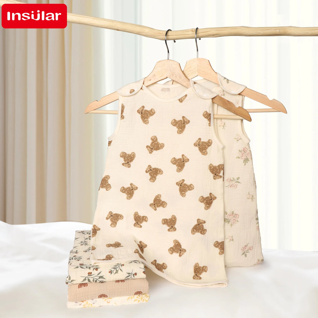 Cotton Newborn Bodysuit – Cartoon Anti-kicking Sleeping Bag for Infants