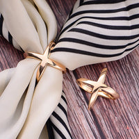 Cross Scarf Clips – Hollow Metal Buckle Brooches for Women Jewelry Accessories