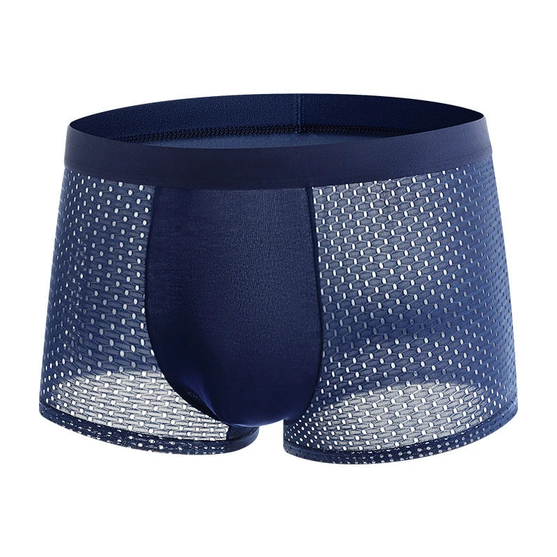 Ice Silk Mesh Boxer Briefs – Breathable Plus Size Underwear for Summer