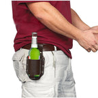 Vintage Leather Belt Bag – Adjustable Bottle Holster for Hiking and Camping