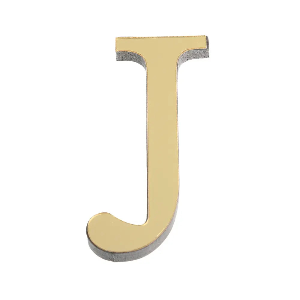 3D Gold Acrylic Letter Wall Stickers – Self-Adhesive Alphabet Home Decor