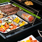 Stainless Steel Rolling Grill Basket – Cylindrical Mesh Rack for BBQ Camping